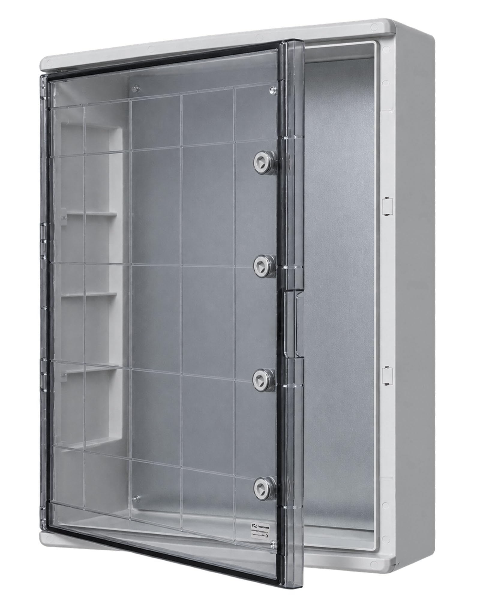 BOXEXPERT Fleet - Armadietto da parete per quadro elettrico, IP65, alloggiamento vuoto in acrilonitrile-butadiene-stirene (ABS), grigio/trasparente, (600 x 800 x 260 mm, con finestrella)