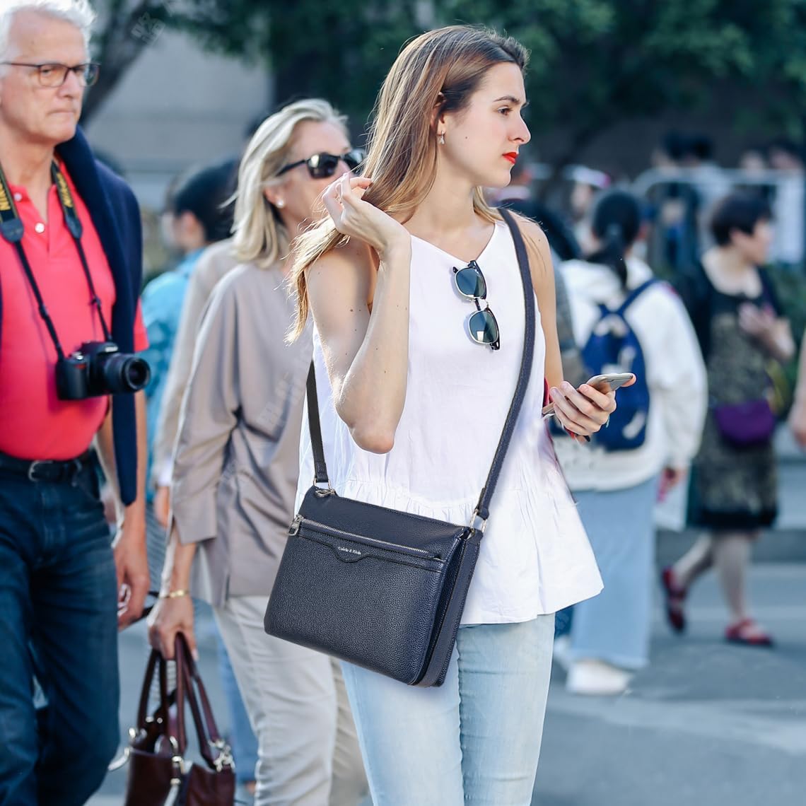 Women's Crossbody Hand Bags Leather, Designer Crossbody Bags For Women,Leather Crossbody Purses For Women - Image 2