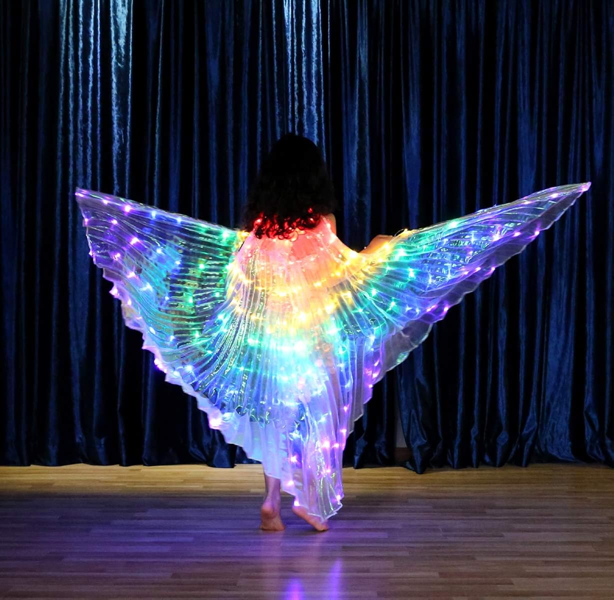 Miniatura 7 de Luces LED Isis Wings con luz brillante, para carnaval, Halloween, alas de mariposa con varillas telescópicas