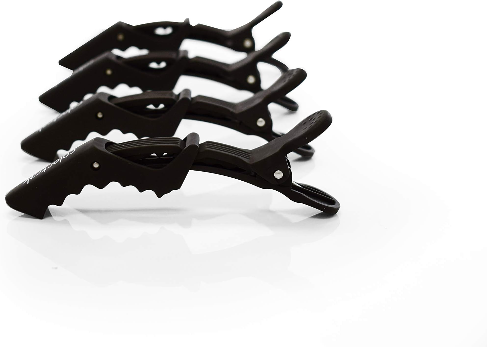 Rubberized Jumbo Croc Clips - 4 Pack, Rubberized Finish Croc Clips to Prevent Slippage, Stain Resistant, Ergonomic Grip, Double-Hinged Design, 5.3" Long