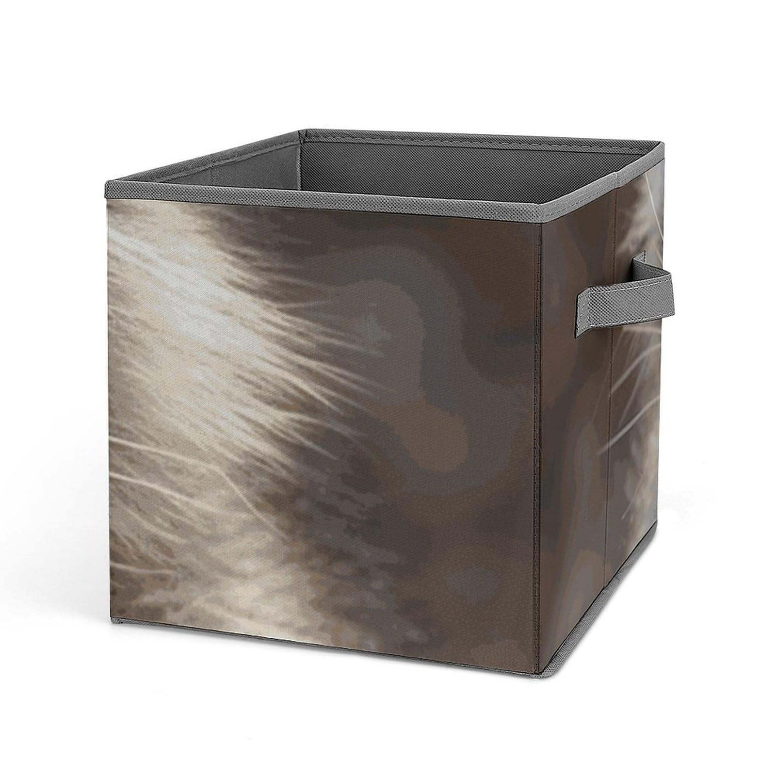 Khauerbc Style Raccoon Fabric Bins With Double Handles.storage Basket Is Cube Collapsible Organizers.square Baskets For Organization, Closet, Shelves, Offices, Toys.