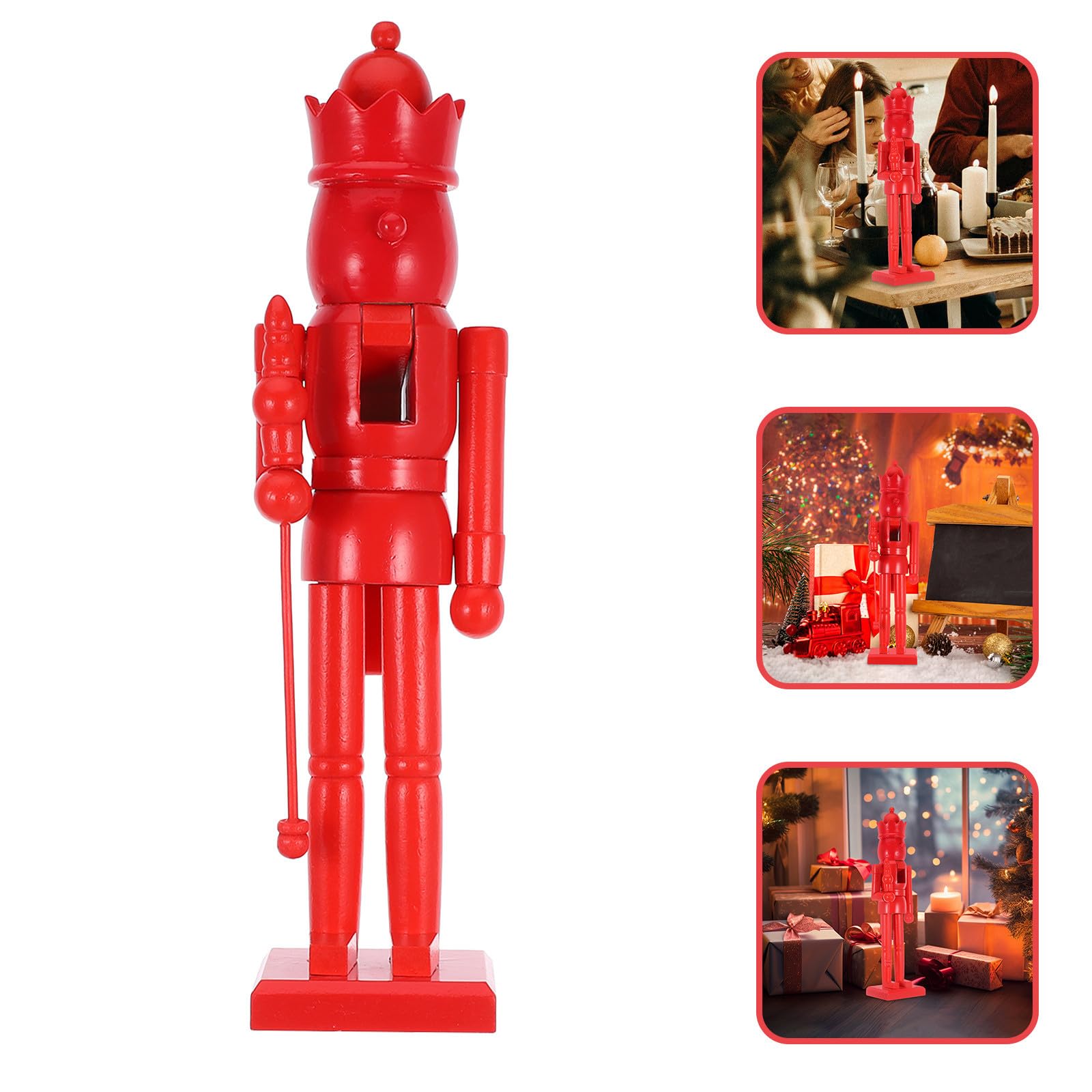 TOYANDONA 2 Piezas Cascanueces Inacabado de Madera Rojo, Figura Decorativa