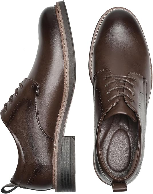 Men's Dress Shoes, Classic Plain Toe for Business Casual Wear