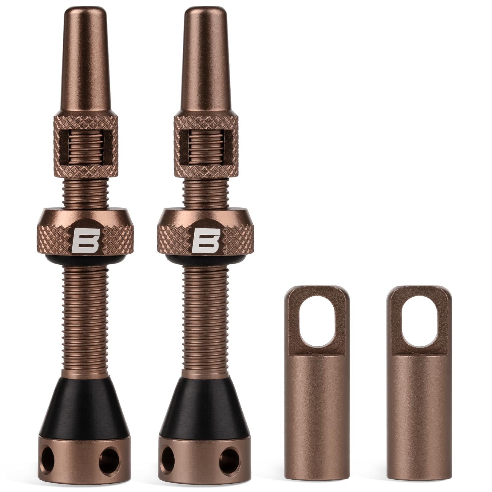 BWSHLF Tubeless Presta Valve Stem 40/44/55/60/65/70/80/100 mm, Super Light Alloy Presta Valve Stem Kit with Valve Core Remover Tool and Valve Stem Caps - Multiple Color and Size Options(Pair)