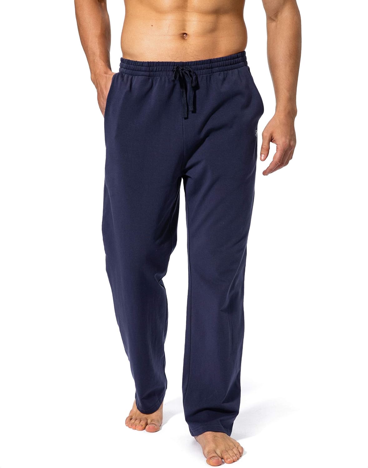 Pudolla Men's Cotton Yoga Sweatpants Athletic Lounge Pants Open Bottom Casual Jersey Pants for Men with Pockets - Image 2
