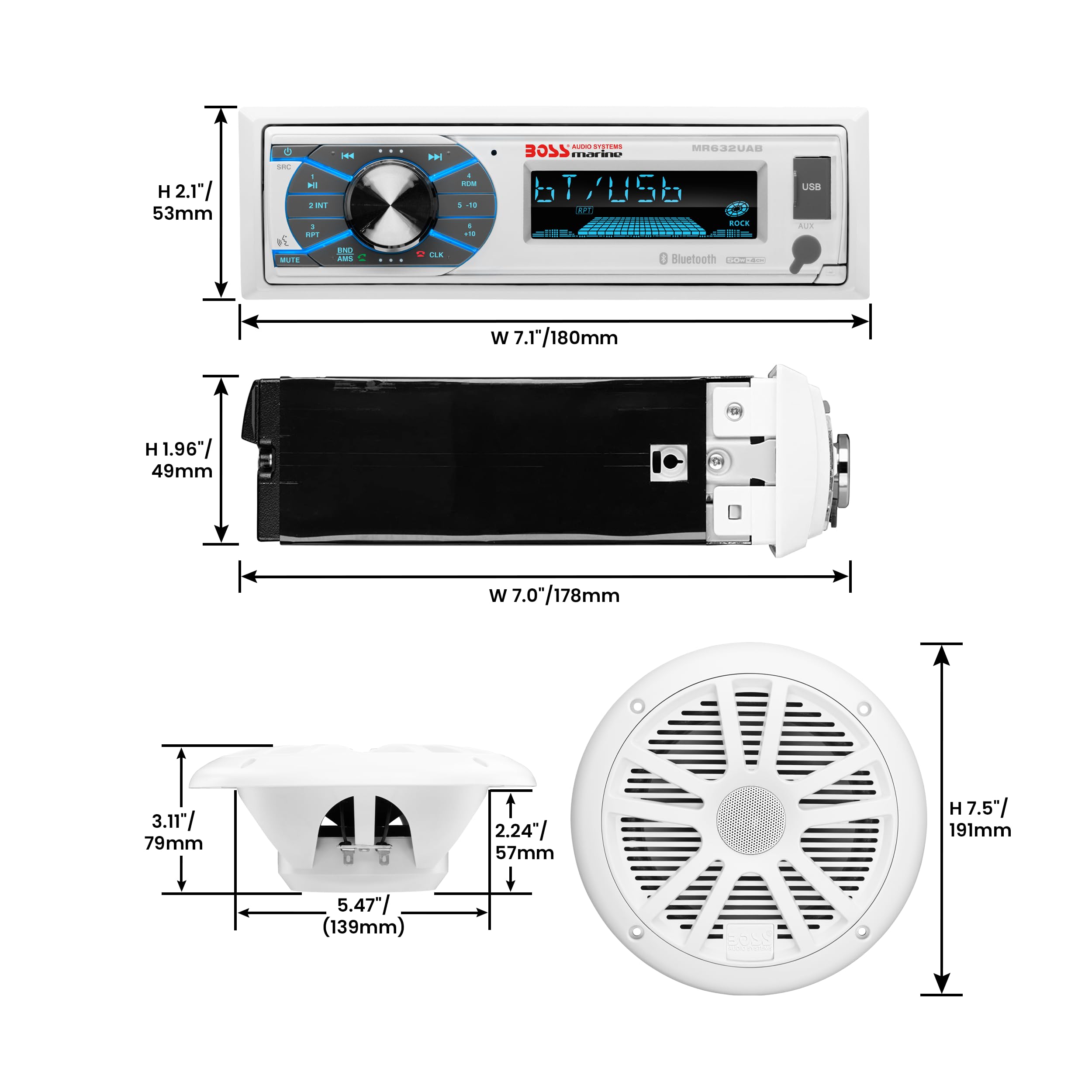 Amazon.com: BOSS Audio Systems MCK632WB.64 Marine Boat Stereo