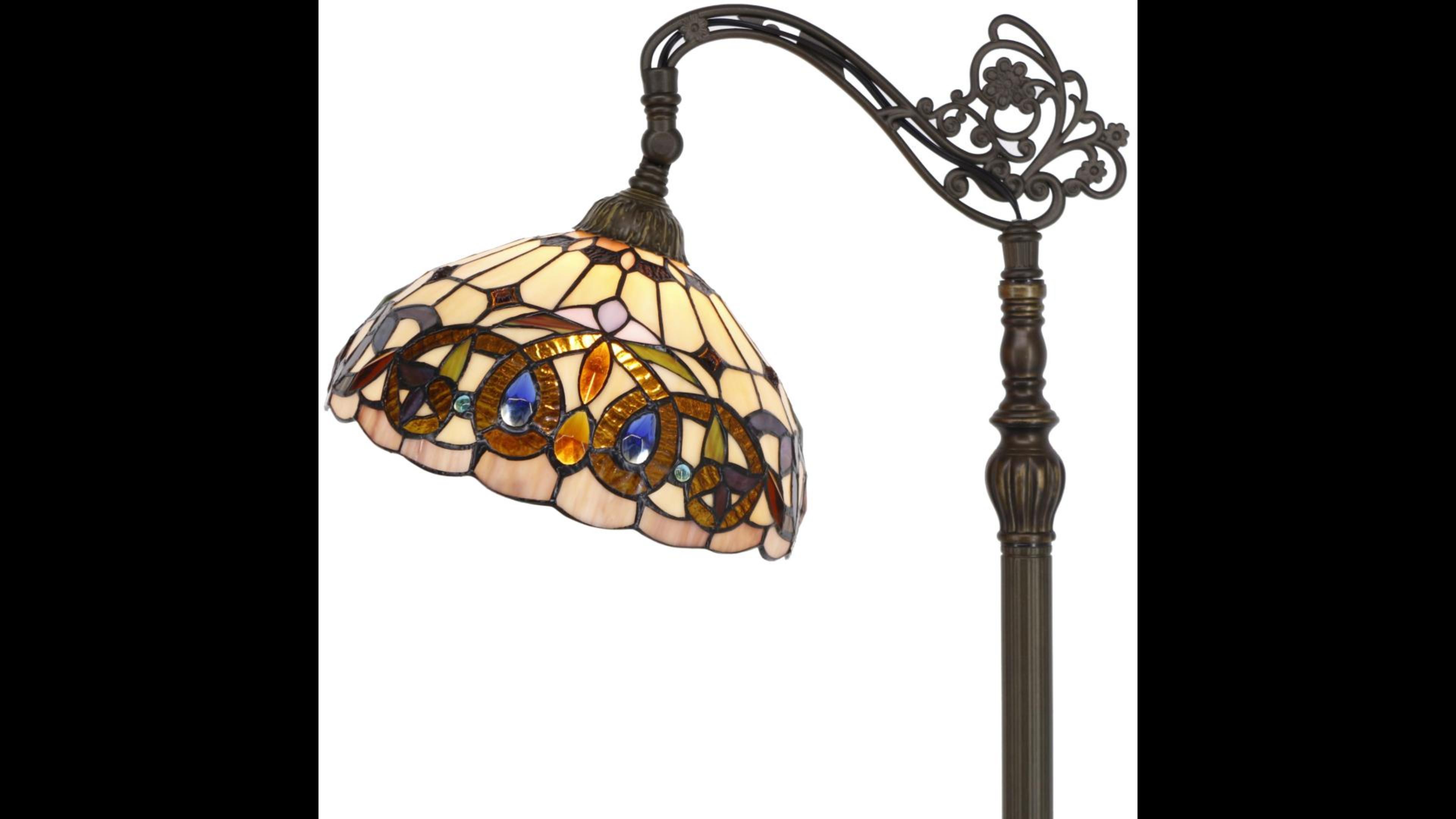 Tiffany Style Reading Floor Lamp Lighting W12H64 Inch 1E26 Stained
