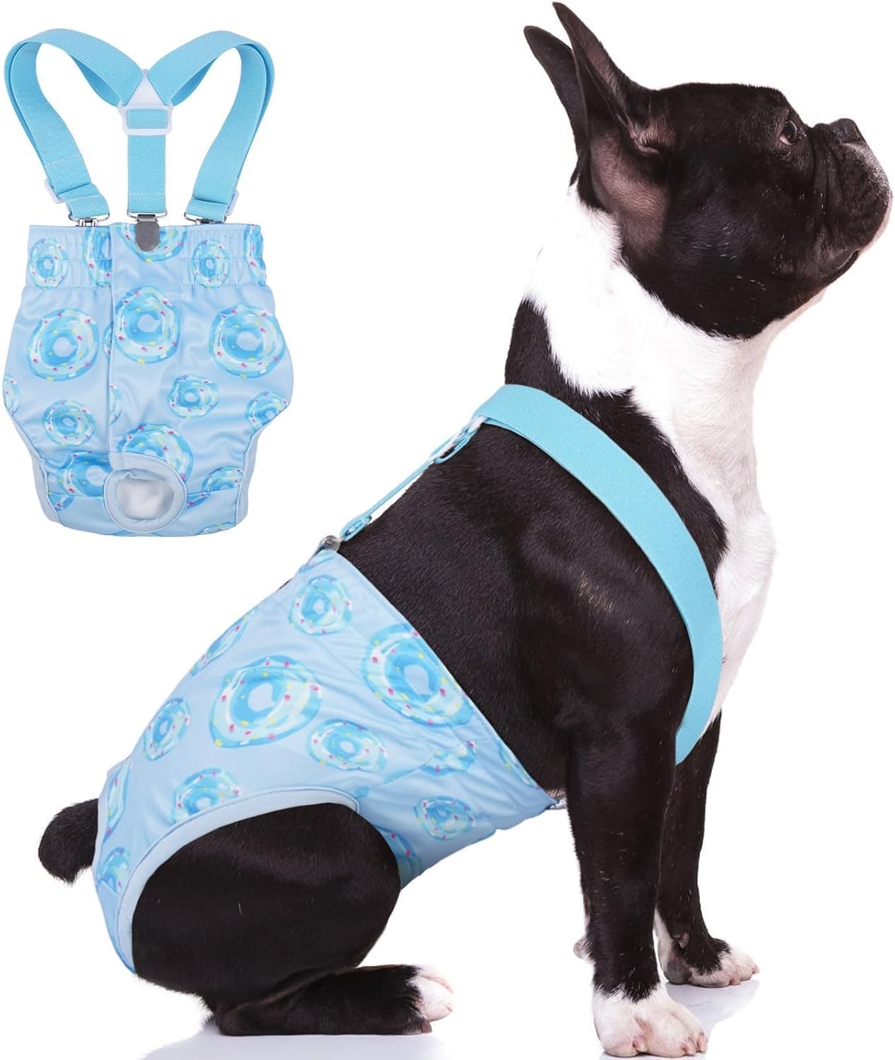 Reusable Female Dog Diapers with Suspender, Washable Dog Period Panties, Highly Absorbent Female Dogs Diapers for Heat Incontinence, X-Large