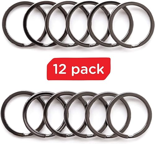 Miniatura 5 de Llaveros planos divididos a granel, resistente y resistente para automóvil, hogar, anillo de metal grande para perro, cordón para escuela, oficina