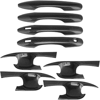 Exterior Door Handle Bowl Cover Trim Set for Toyota Camry LE SE XLE XSE 2018-2024 8th 8.5th Gen Door Handle Cover Protector Black Carbon Fiber