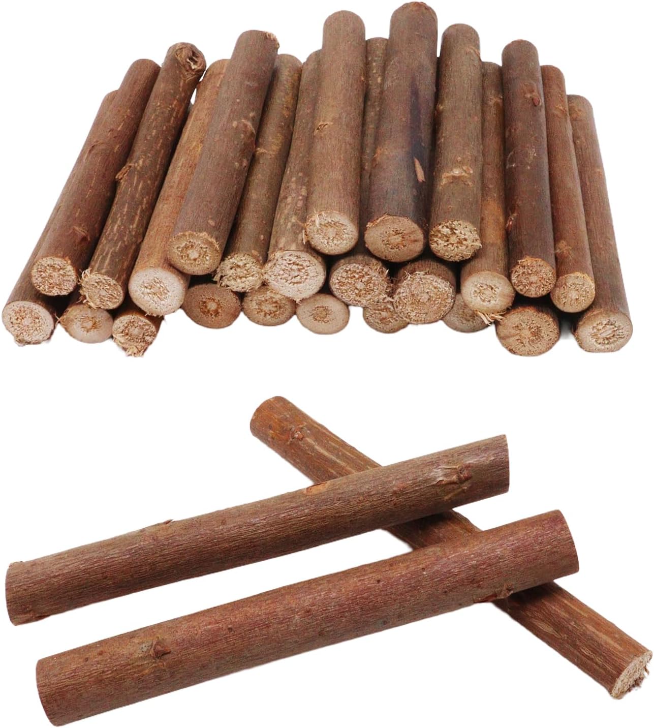 100Pcs Wood Sticks for Crafts, 10CM Long 0.23-0.4 Inch in Diameter Craft Sticks, Natural Twigs Wood Log Stick for Photo Props, Home Decorations, School Projects, Rustic Decor, Pets