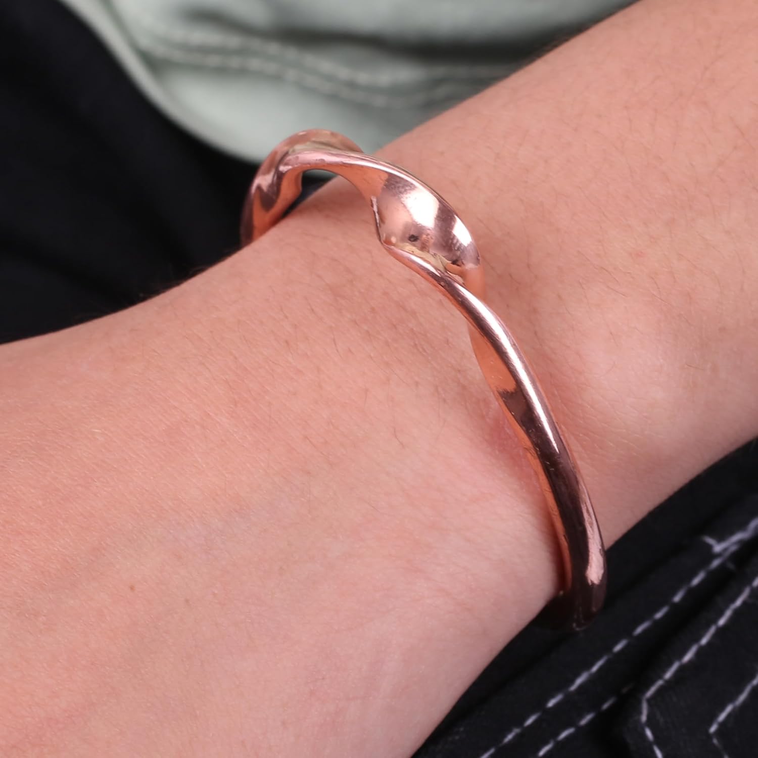 Touchstone Copper Bracelet Tibetan Style. Hand Forged with Solid and high Gauge Pure Copper. - Image 5