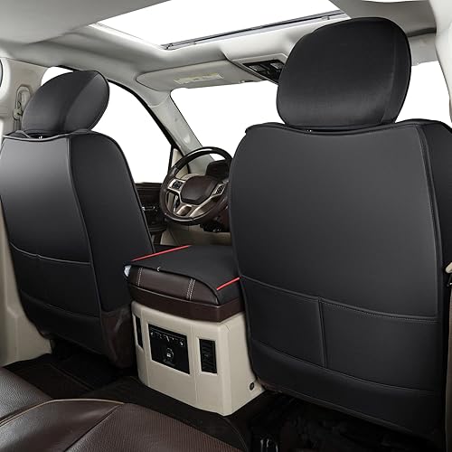 Truckiipa - Juego de fundas para asiento de automóvil, fundas de cuero y de cobertura completa para asientos de camioneta de cabina extendida y