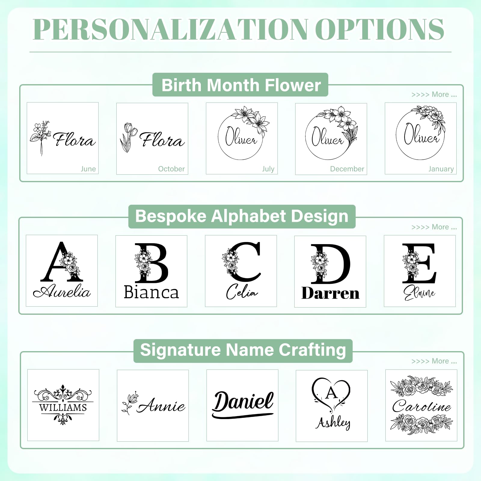 Personalized Makeup Bag for Women, Custom Travel Cosmetic Bag with Initial and Name, PU Leather, Water-Resistant, Open Flat Toiletry Bag for Bridesmaid Wedding Gift/Mothers Day Gifts (Green)