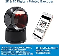 Vista 2 de Escáner de código de barras manos libres QR 2D Escáner de detección automática omnidireccional Lector de código de barras USB Escáner de plataforma