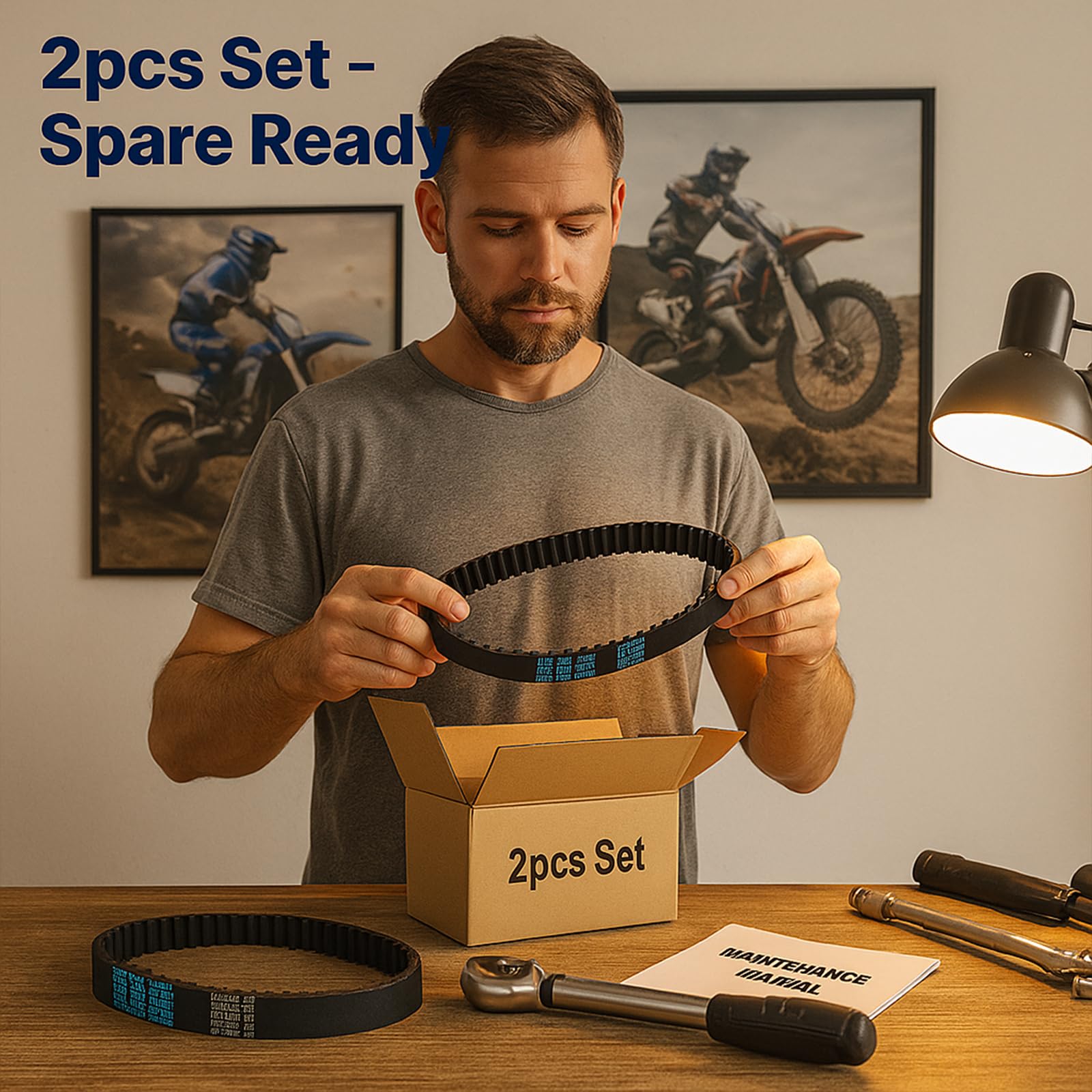 Lot de 2 courroies d'entraînement de moto pour Surron Light Bee X, X160, X260, Talaria XXX, 560-8 m - Courroie de transmission de rechange de 15 mm pour Surron
