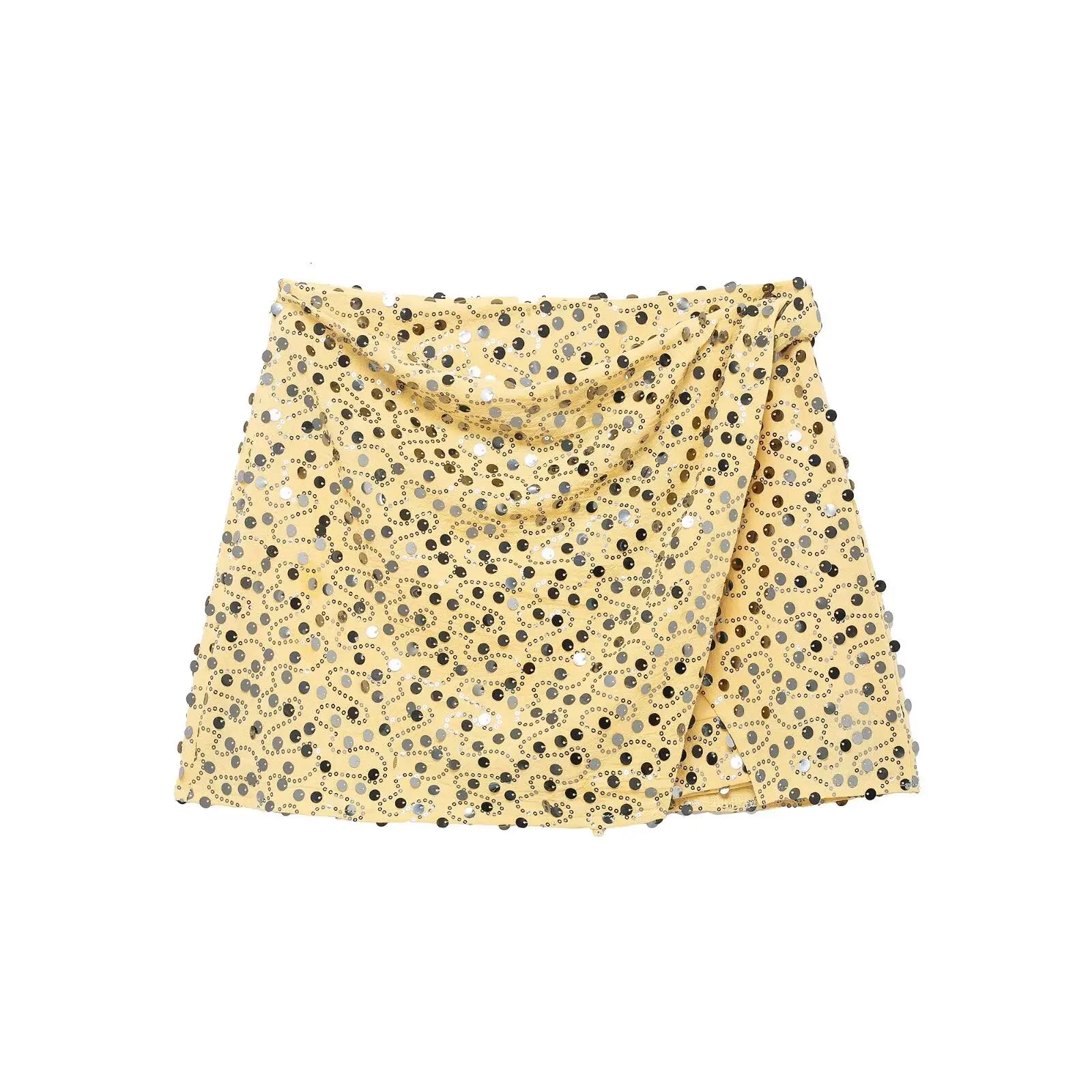 Faldas De Tubo Mujer Mujeres Elegantes Minifalda De Lentejuelas con Lentejuelas Falda Asimétrica Asimétrica De Cremallera Lateral De Cintura Alta Fiesta De Club Callejero