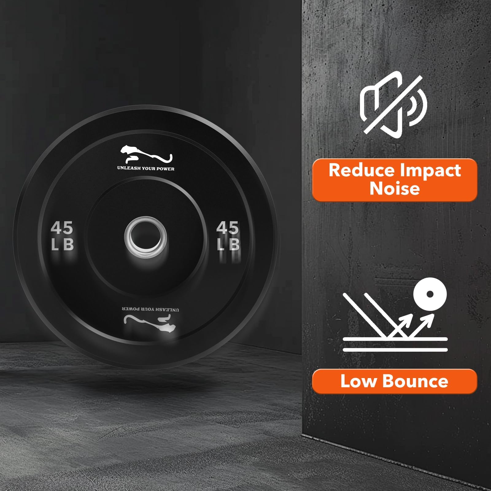 Garvee Discos De Pesas Bumper De Caucho Con Núcleo De Acero, 50 mm | De caucho de baja compresión con núcleo de acero de 50 mm, protegen el suelo y la barra, ideales para entrenar en casa