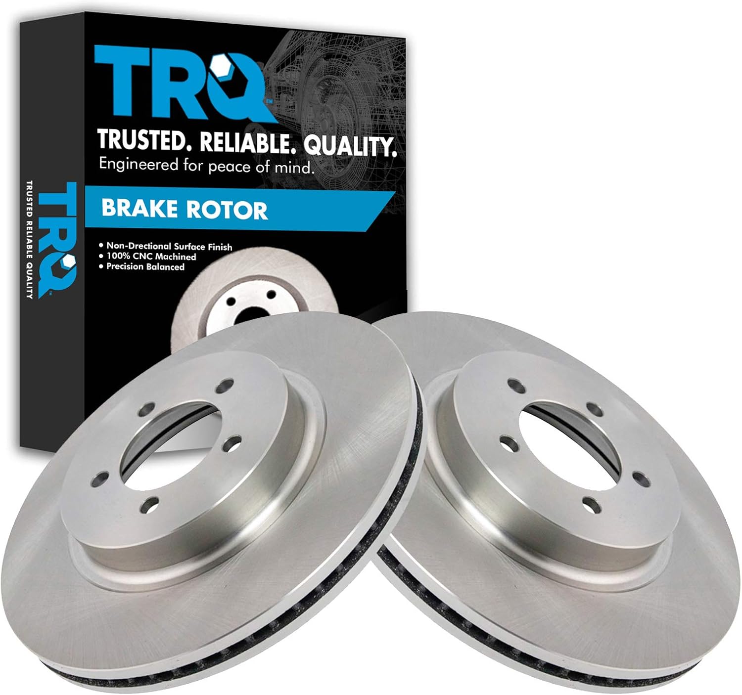 TRQ Front Brake Rotors Set Vented Compatible with 2003-2005 Lincoln Aviator