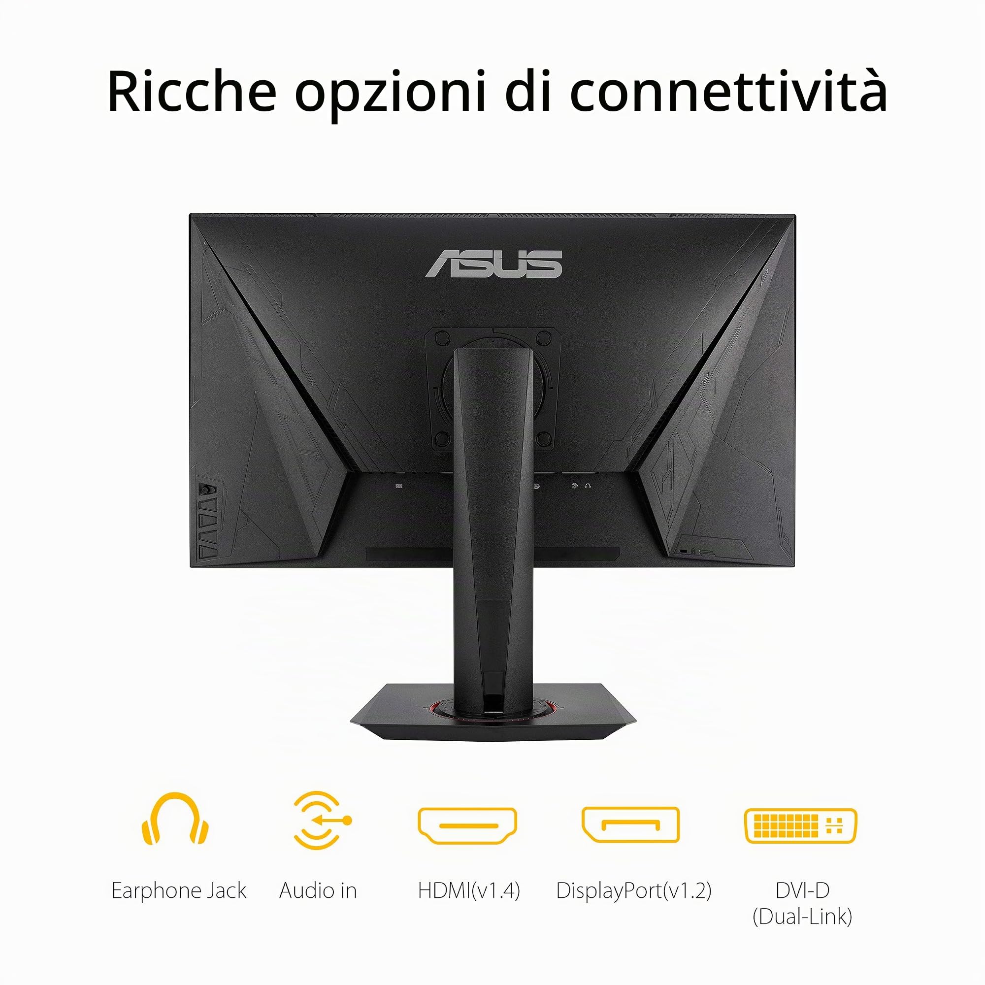 ASUS VG279Q 27'' FHD (1920 x 1080) Gaming Monitor, IPS, 144 Hz, 1 ms MPRT, DP, HDMI, DVI, FreeSync, Filtro Luce Blu, Flicker Free, Certificazione TUV