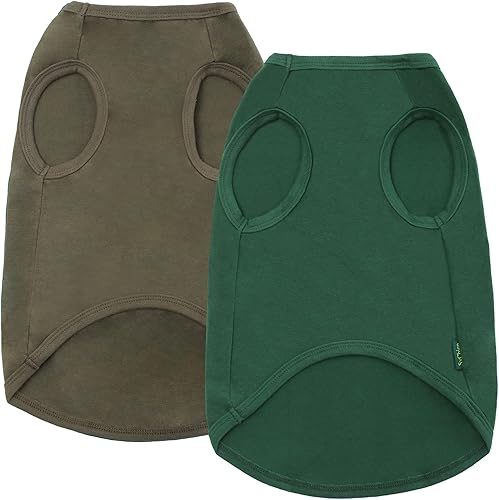 Miniatura 7 de Camisas de algodón en blanco para perros, ropa grande para perros, disfraces de mascotas para niños y niñas, ejército y verde profundo, XL