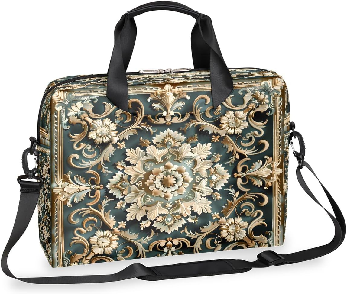 16 Inch Flower Laptop Bag Carring Computer Shoulder Handbags for Work