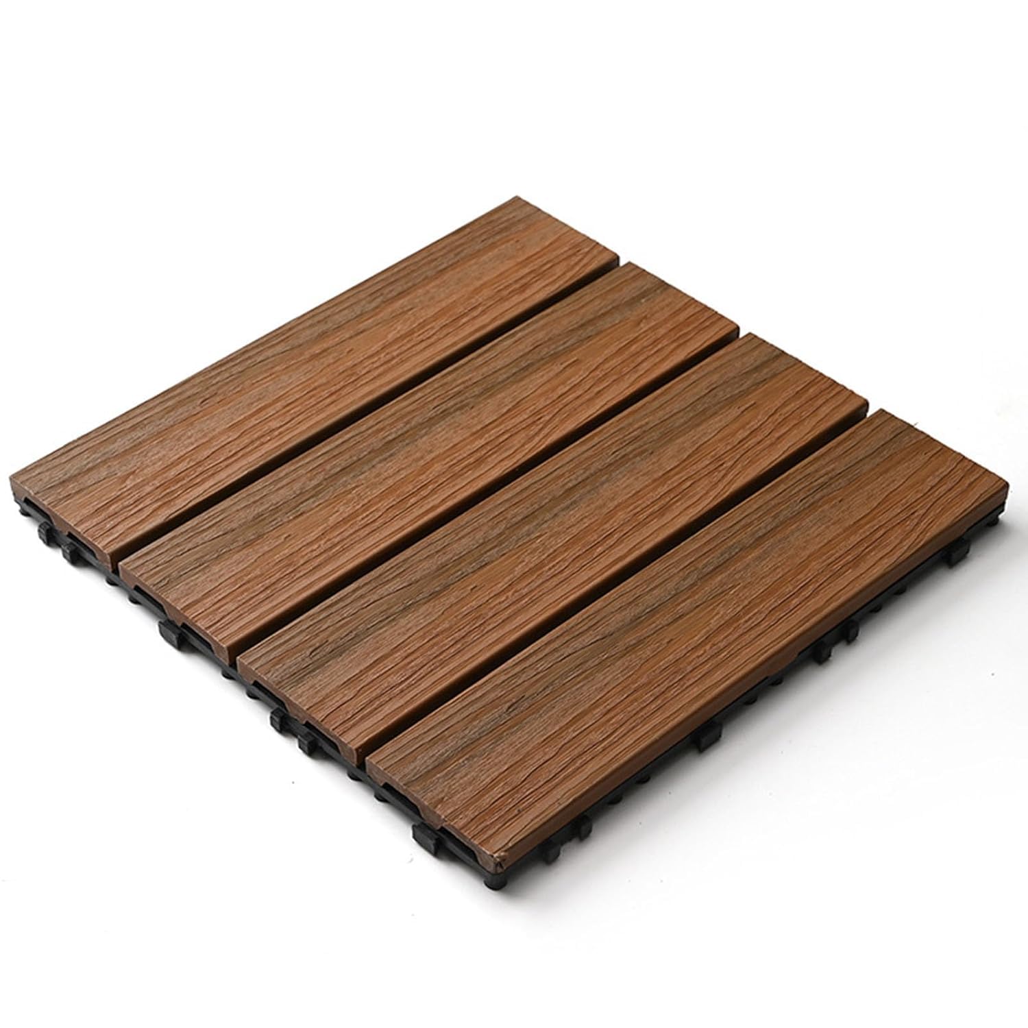 Dalles de terrasse emboîtables extérieur WPC decking composite imitation teck 11 pcs - 8