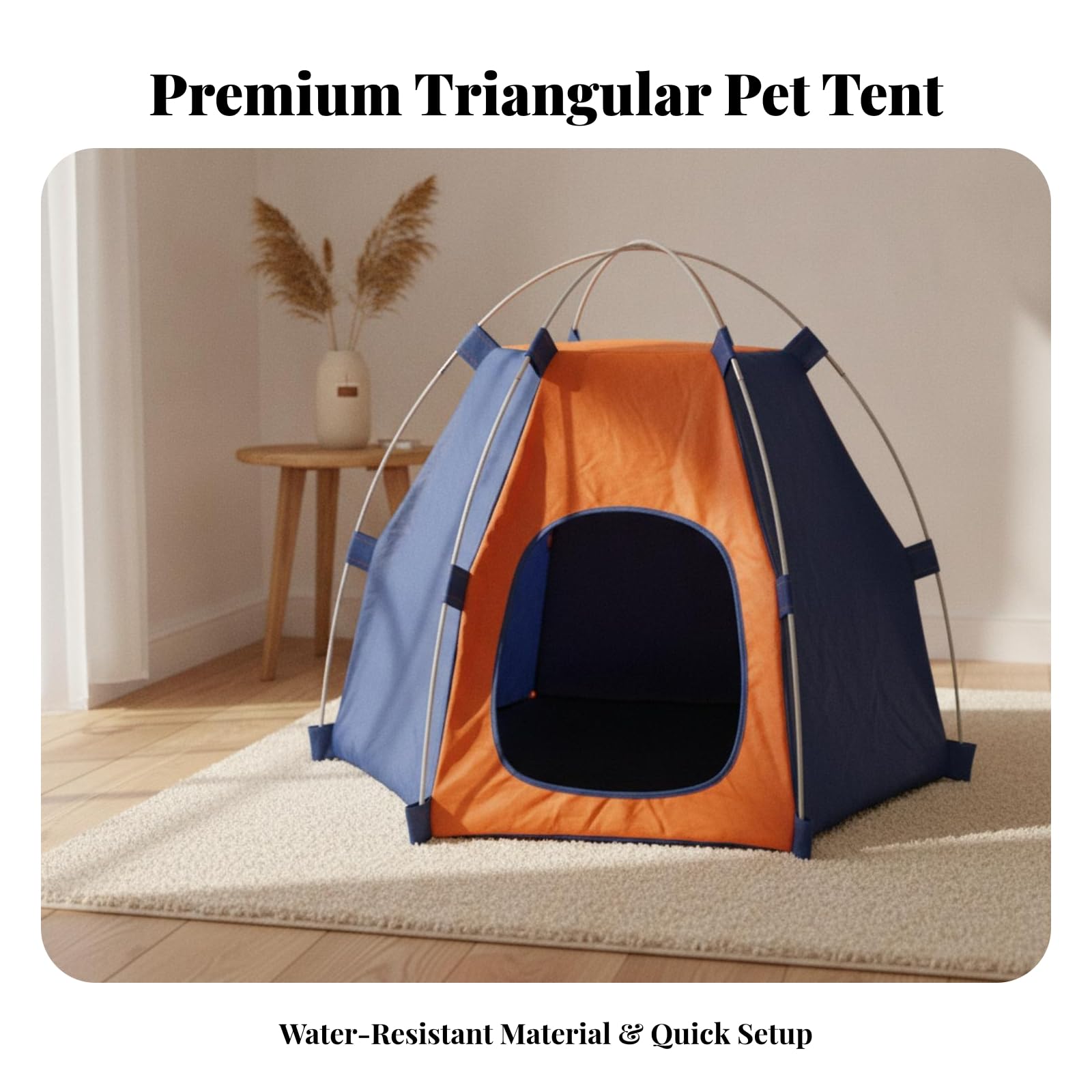 Tente pour Chien Portable, Bleu Et Orange
