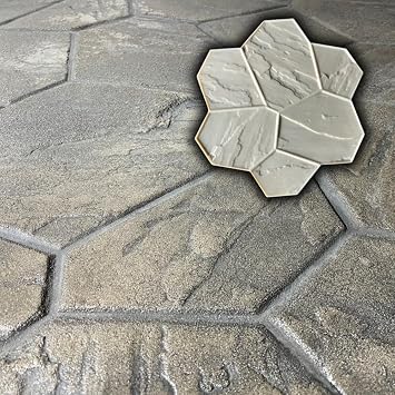 Bluestone Random Stone Concrete Stamps | Made in USA | 29" x 29" | Durable Flexible Mat for Driveways, Walkways and Patios SM 1901/F