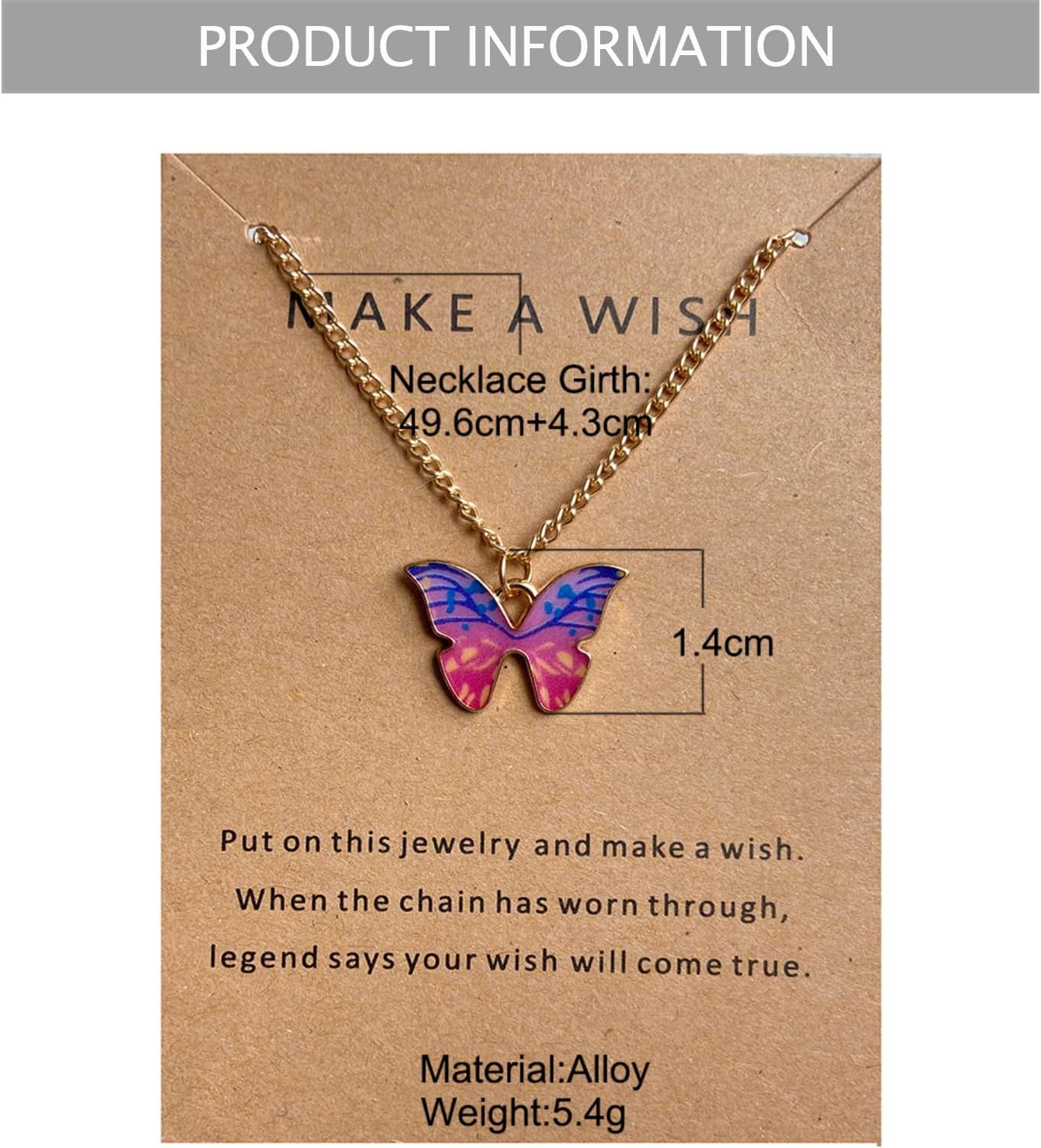 9Pcs Bohemian Butterfly Pendant Necklace Set,Dainty Adjustable Acrylic Colorful Insect Chain Necklace Minimalist Choker Necklace for Women Lover Jewelry - Image 4