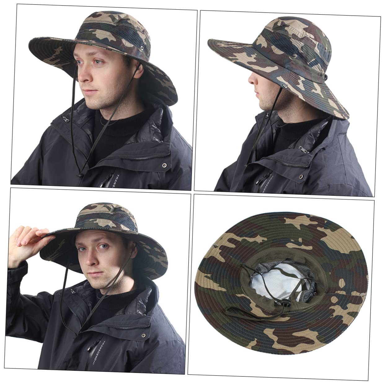 Sosoport 3 Stück Fischerhut Sonne Sombrero Solar- Hüte Und Mützen Wandern Wandermützen Angelhut Im Freien Strandhüte Für Damen Hut Mit Breiter Krempe Fischermütze Polyester