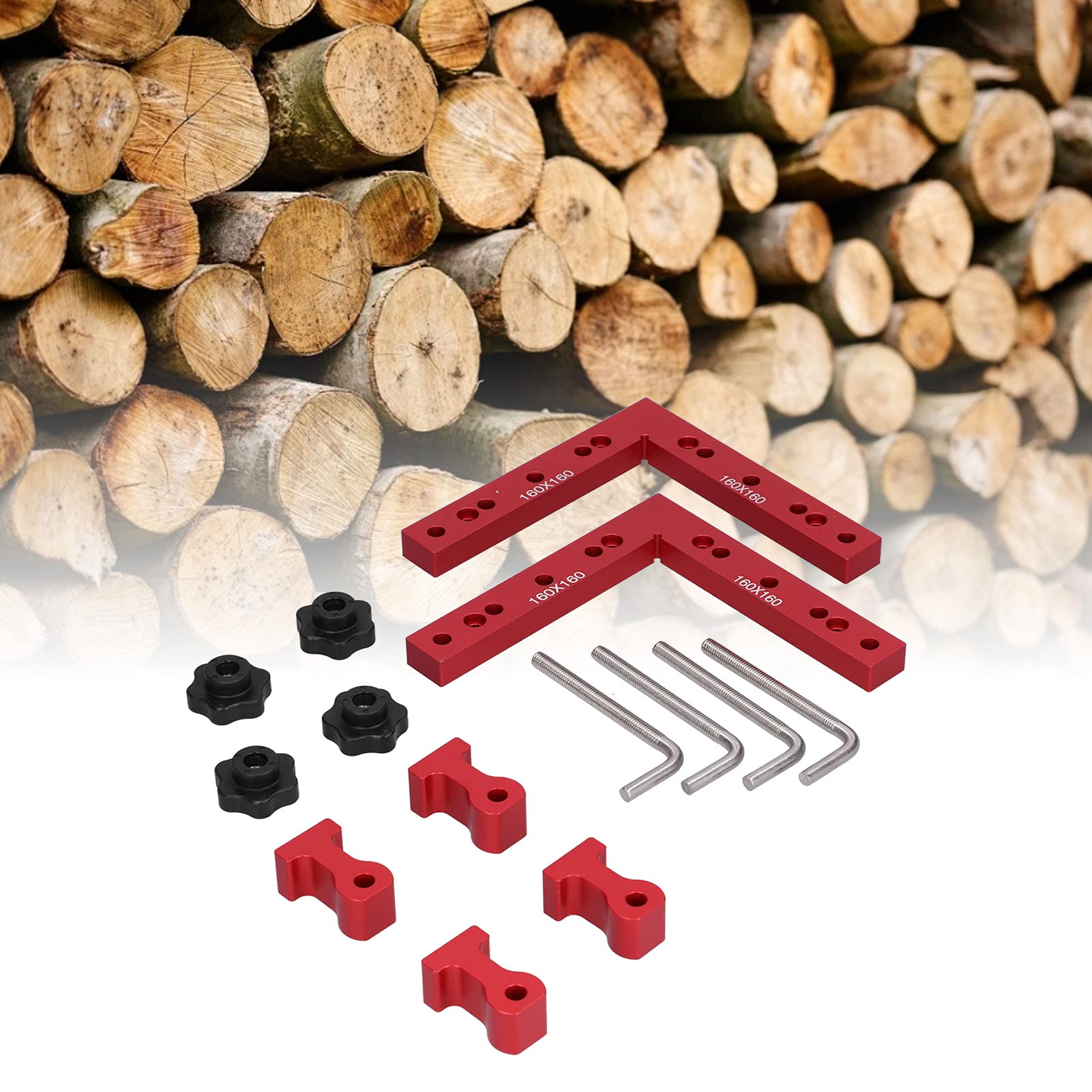 Herramienta de sujeción de carpintero, accesorio de carpintería de aluminio duradero de 90°, 160x160mm