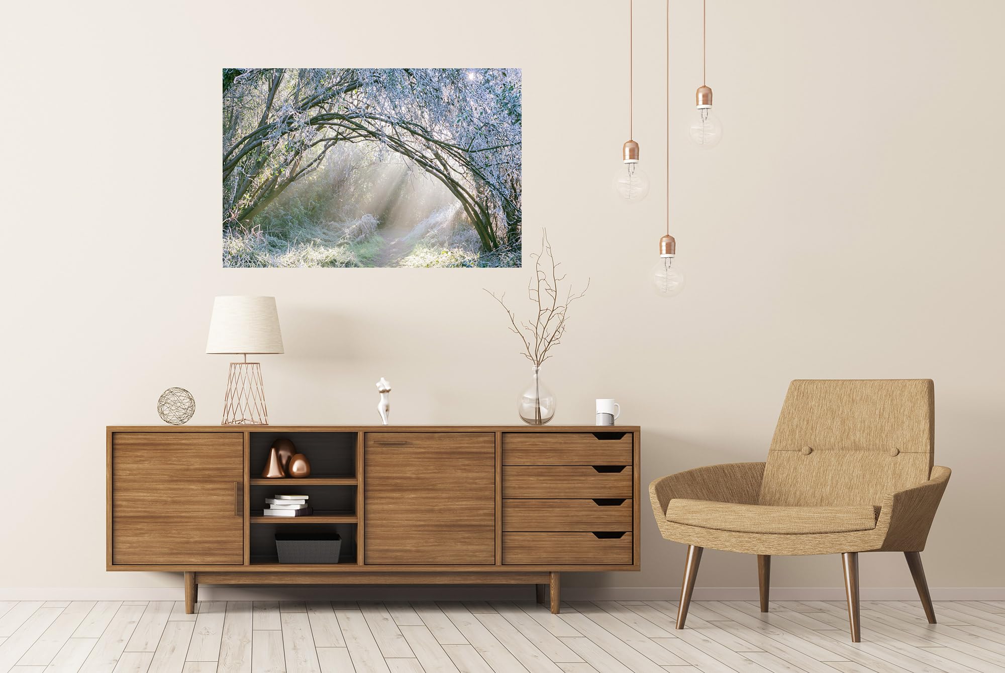 islandburner Póster premium de ensueño sendero invernal, impresión artística para salón, decoración para amantes de la naturaleza, formato grande