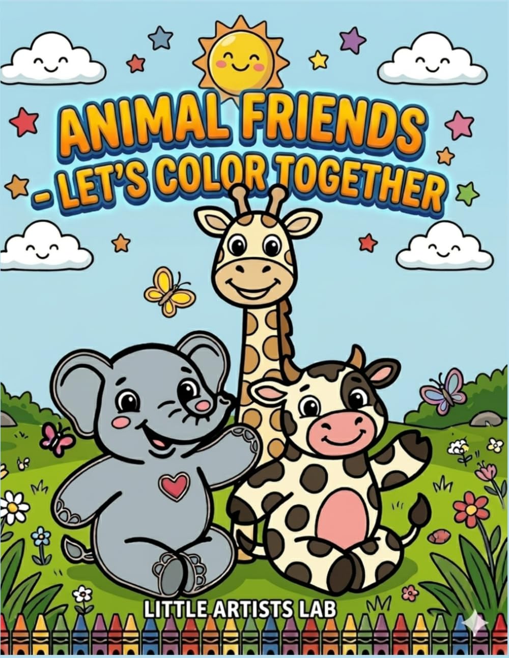 ANIMAL FRIENDS LET’S COLOR TOGETHER: 50 Cute Little Animals to Color