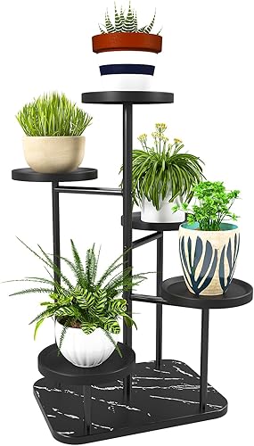 Miniatura 4 de Soporte para plantas de 5 niveles para interiores, estante de flores de metal para múltiples plantas, soportes altos para flores para patio, jardín,