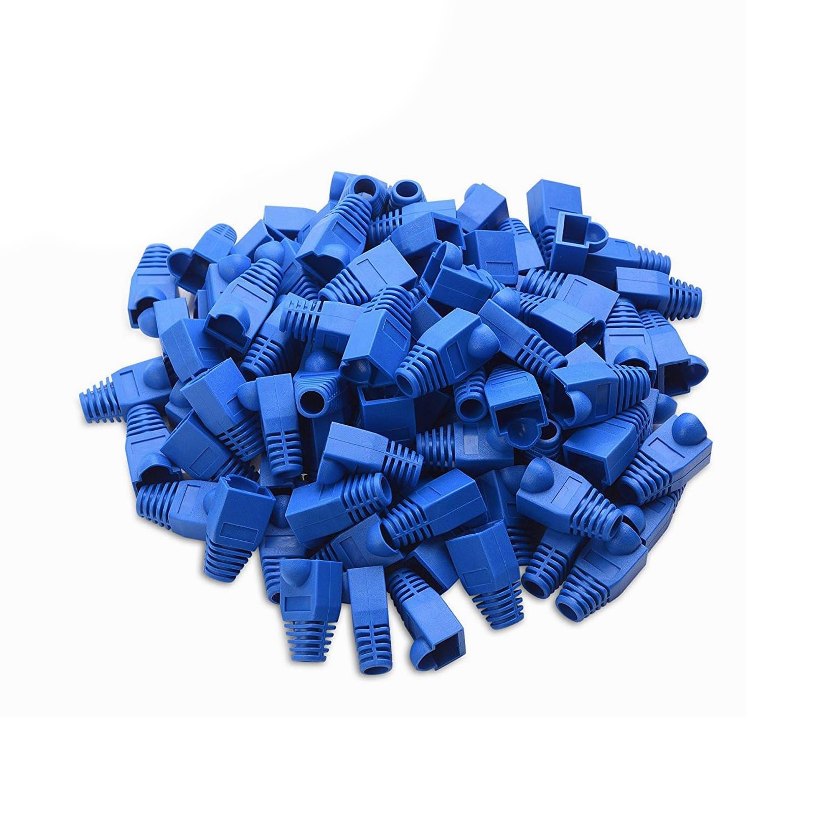 YIOVVOM Copapa Soft Plastic Ethernet RJ45 Cable Connector Boots Cover Strain Relief Boots CAT5 CAT5E CAT6 CAT6E 100PCS By Copapa (Blue)