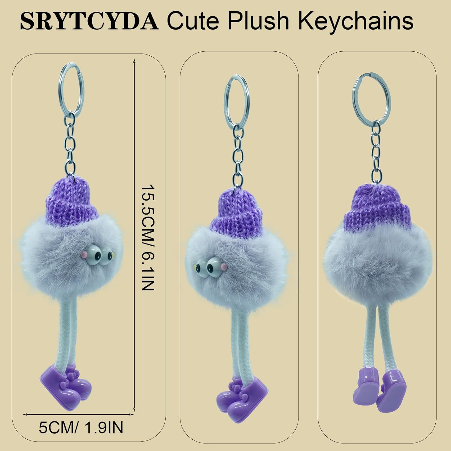 Cute Plush Keychains for Women, Plush Keychains for Backpacks Decorative Birthday Gifts, Party Rewards, Meet Gifts - Image 2