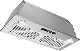 Range Hood Insert 30 inch, Built in Kitchen Hood 600CFM, Stainless Steel Stove Hood w/Front Touch Control, Ducted/Ductless Convertible Vent Hood, Delay Shut Down and Baffle Filters