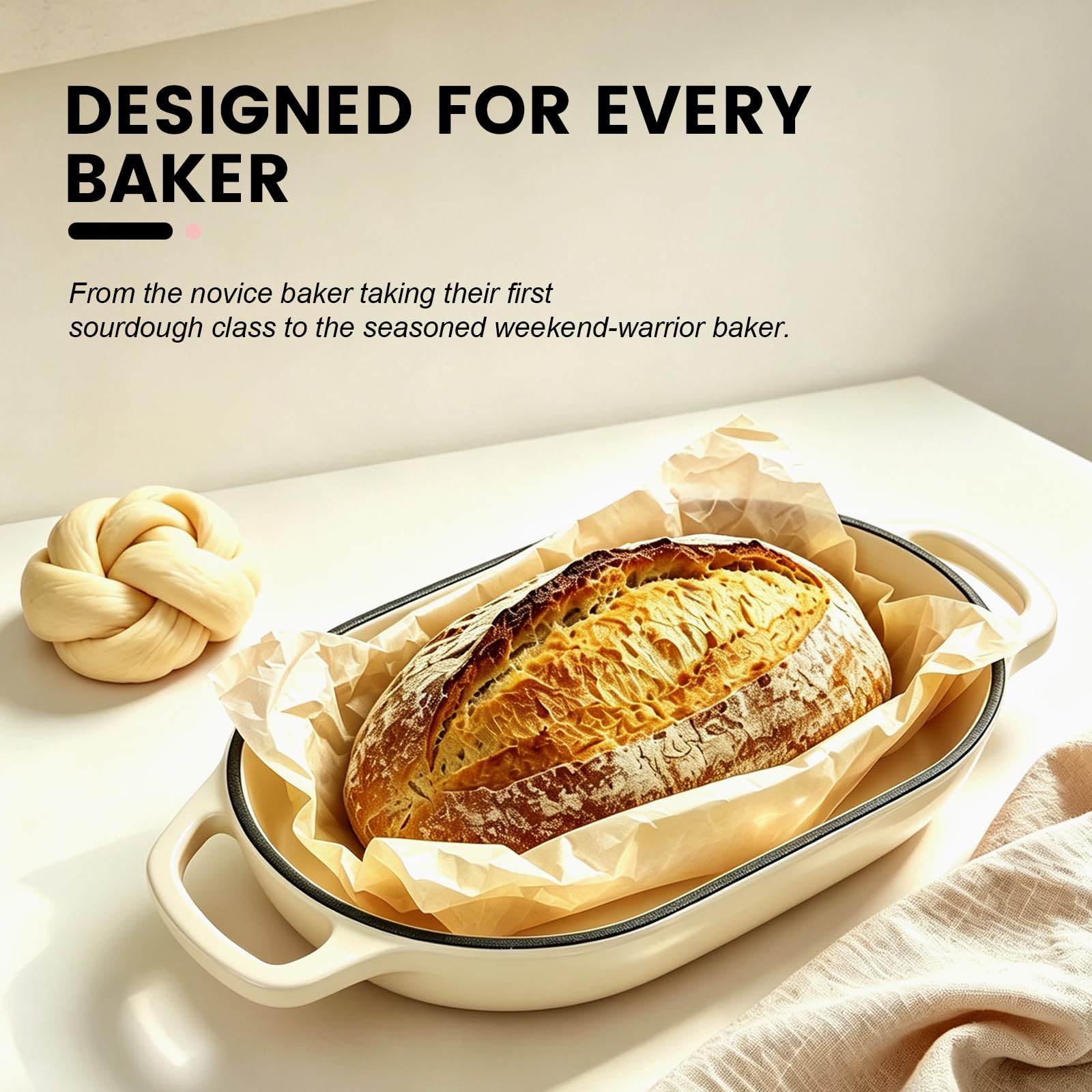 Oval Cast Iron Dutch Oven - Sourdough Baking -4