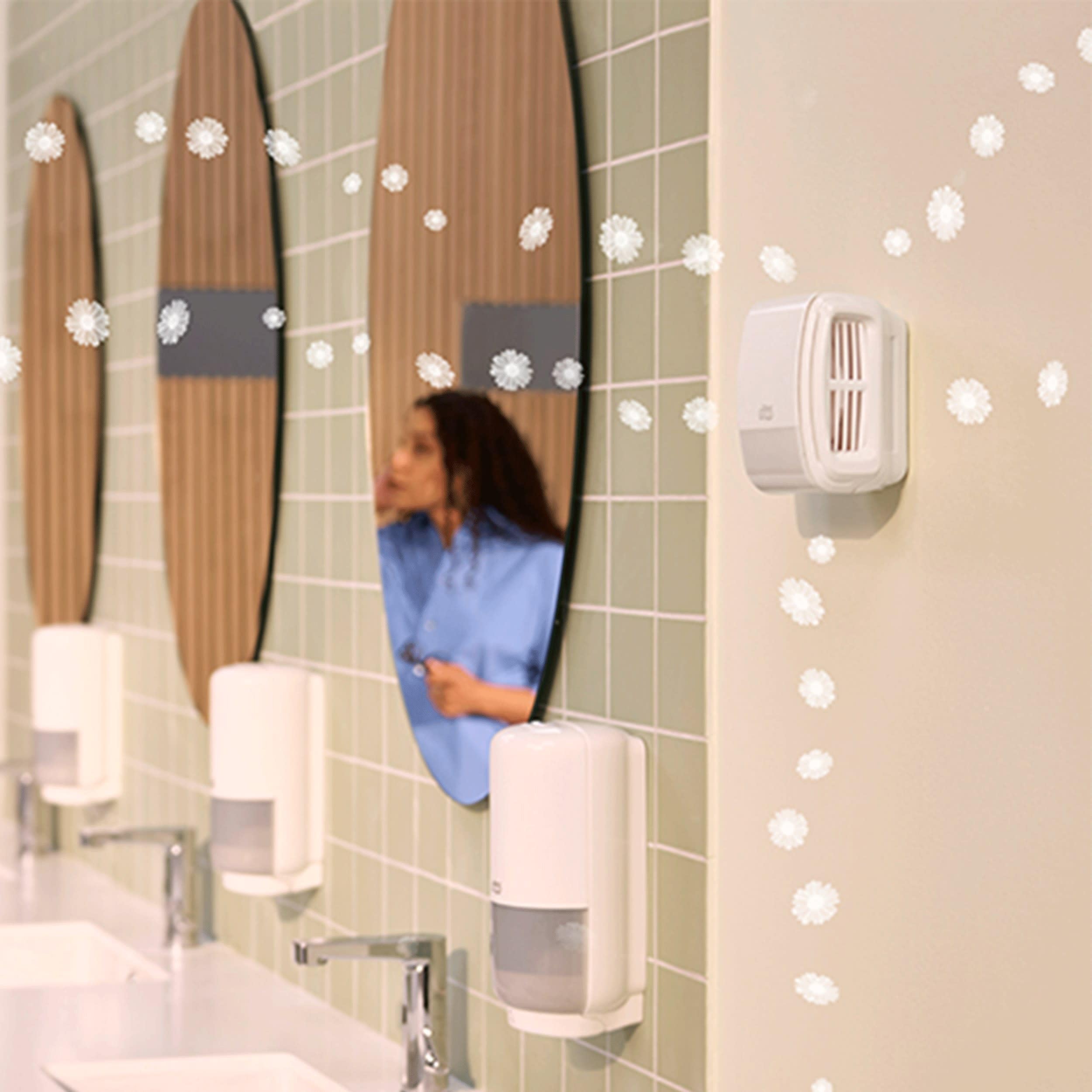 Tork Dispenser deodorante per ambienti ad azione continua A3, 256010 | bianco, linea Elevation, 6 pezzi