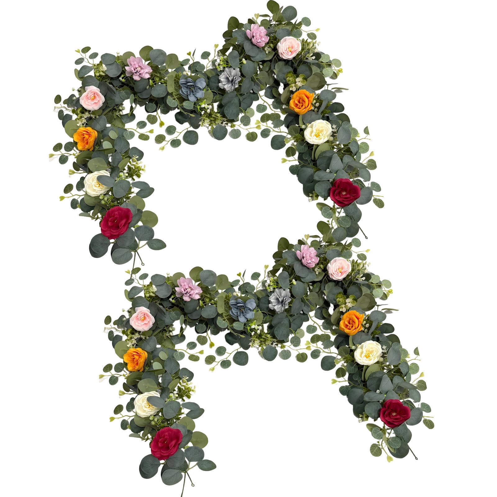 WAGHAVEN Artificial Green Vine with Realistic Leaves Faux Plant Perfect for Home and Event Decoration Synthetic Blossomy Wreath