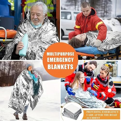Miniatura 4 de Mantas Térmicas De Mylar De Emergencia, Kit De Supervivencia Para Camping, Perfecta Para Exteriores, Senderismo, Supervivencia, Bolsa De Insectos, Maratones O Primeros Auxilios