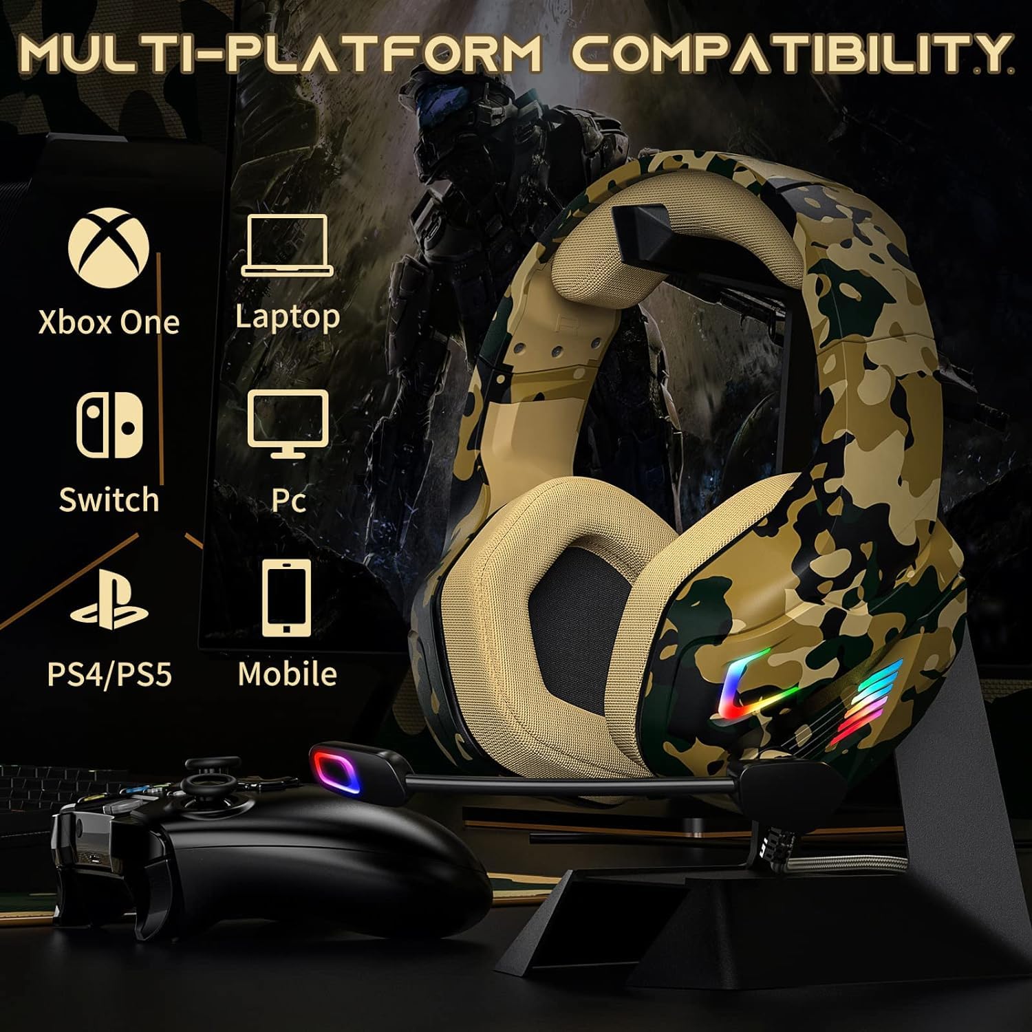 Amazon.co.jp: Tatybo ゲーミングヘッドセット Ps5 Ps4 PC用 ステレオ