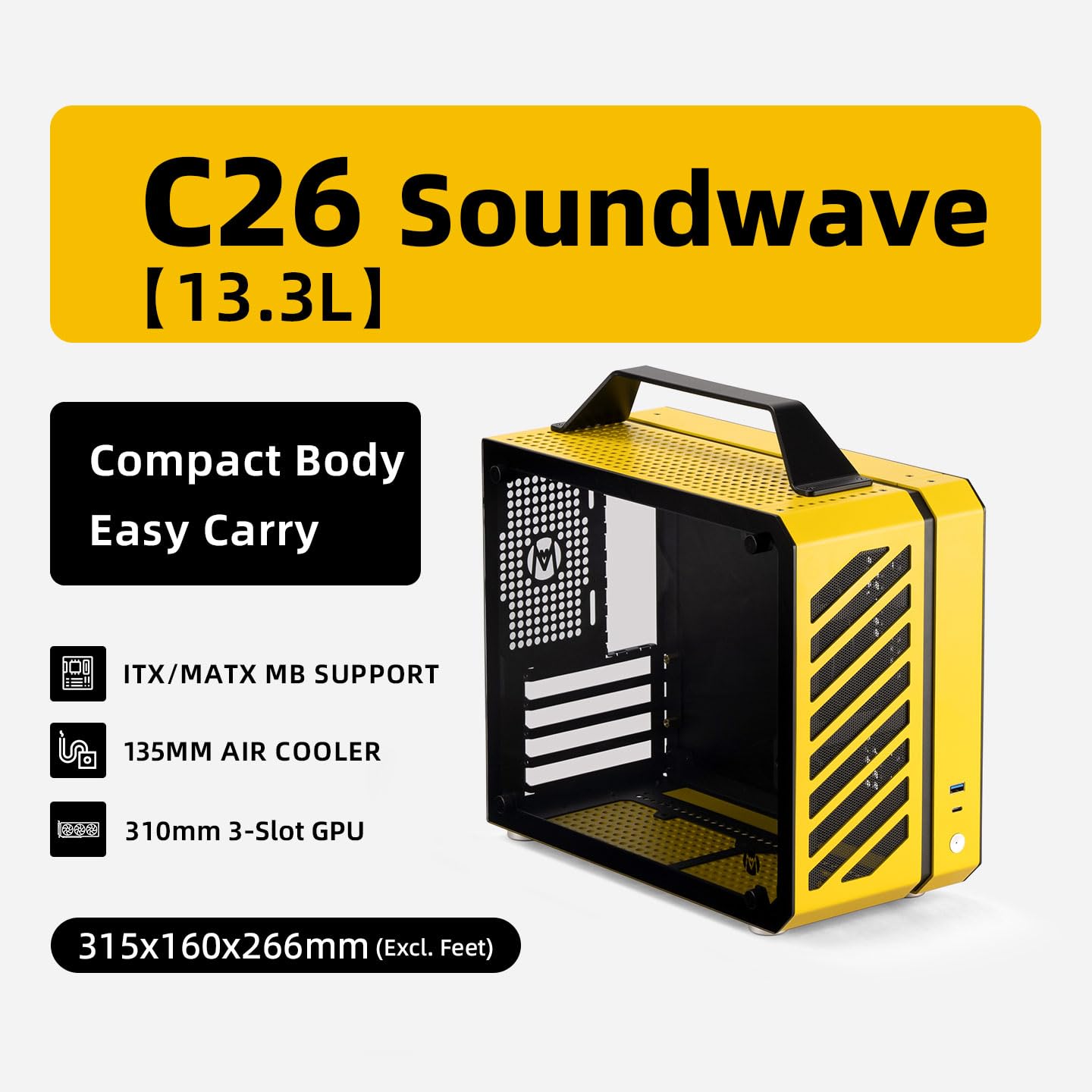 Amazon.com: Mechanic Master C26 Mini MATX Portable Gaming Case