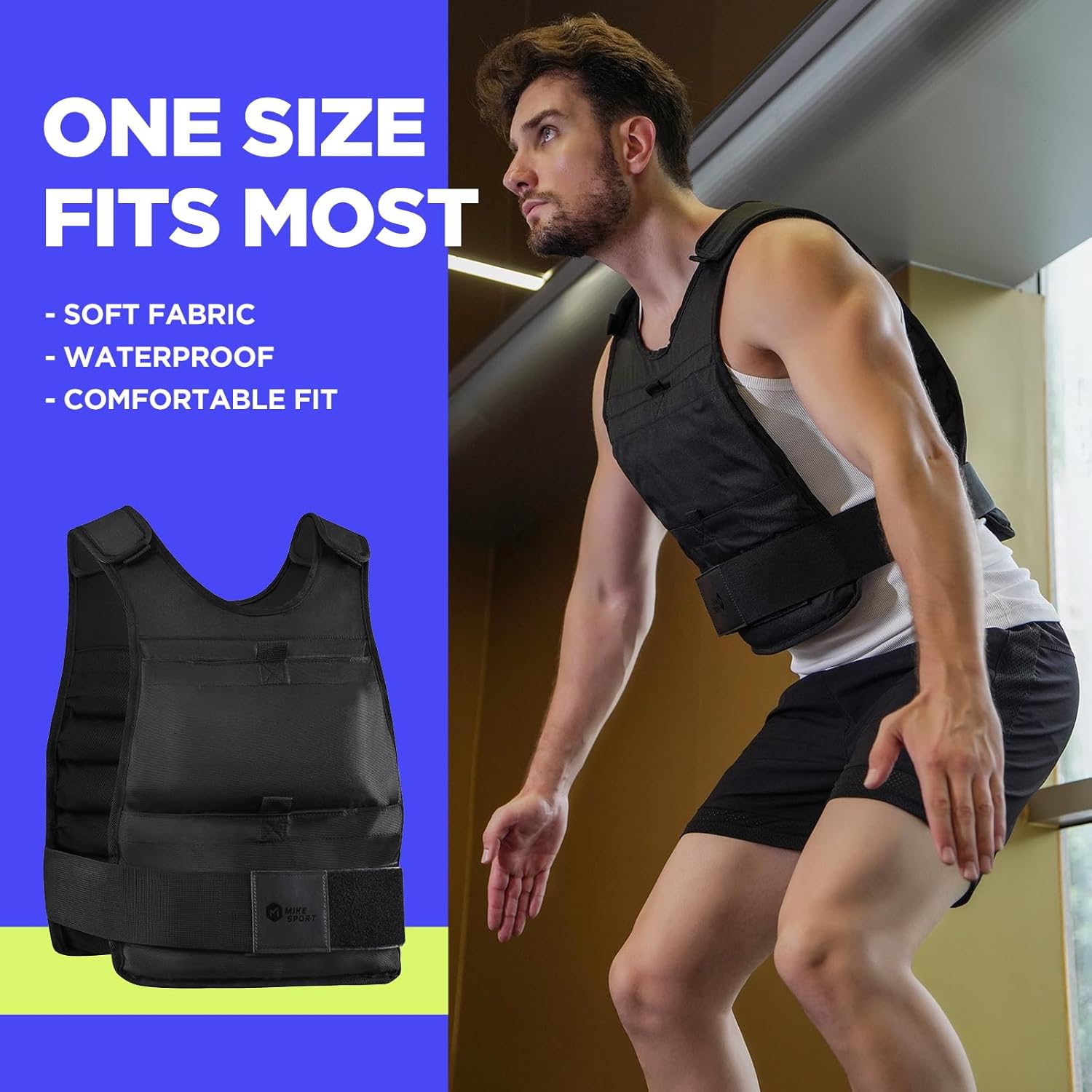 Adjustable Weighted Vest Men 13-22lbs Body Weight Vests Fast Adjust Weight Vest for Women Workouts Equipment for Strength Training Running (Adjustable 13~22LB)