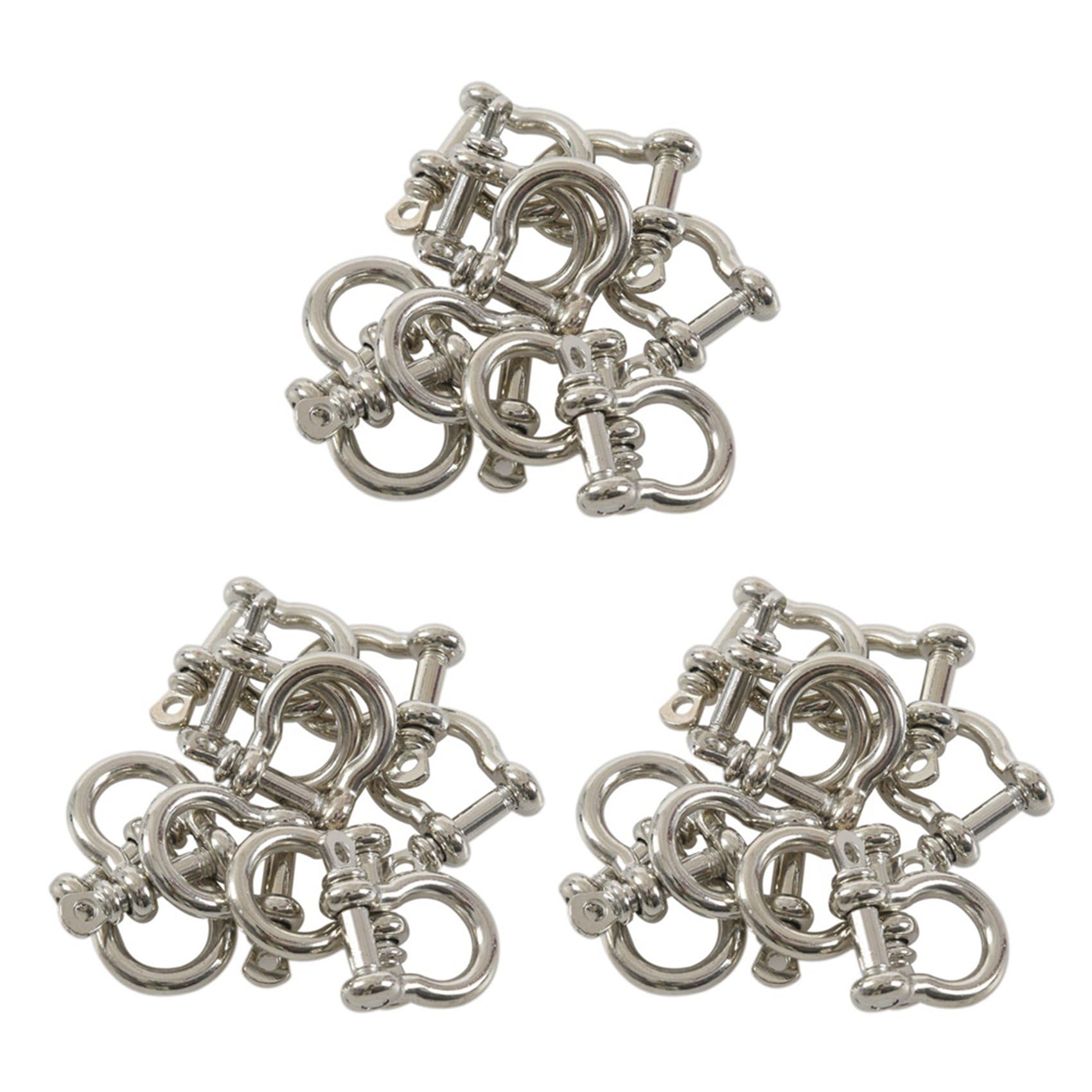 Hndhbfgrt 30 PCS O Shape Stainless Steel Anchor Shackle Outdoor Rope Paracord Bracelet Buckle