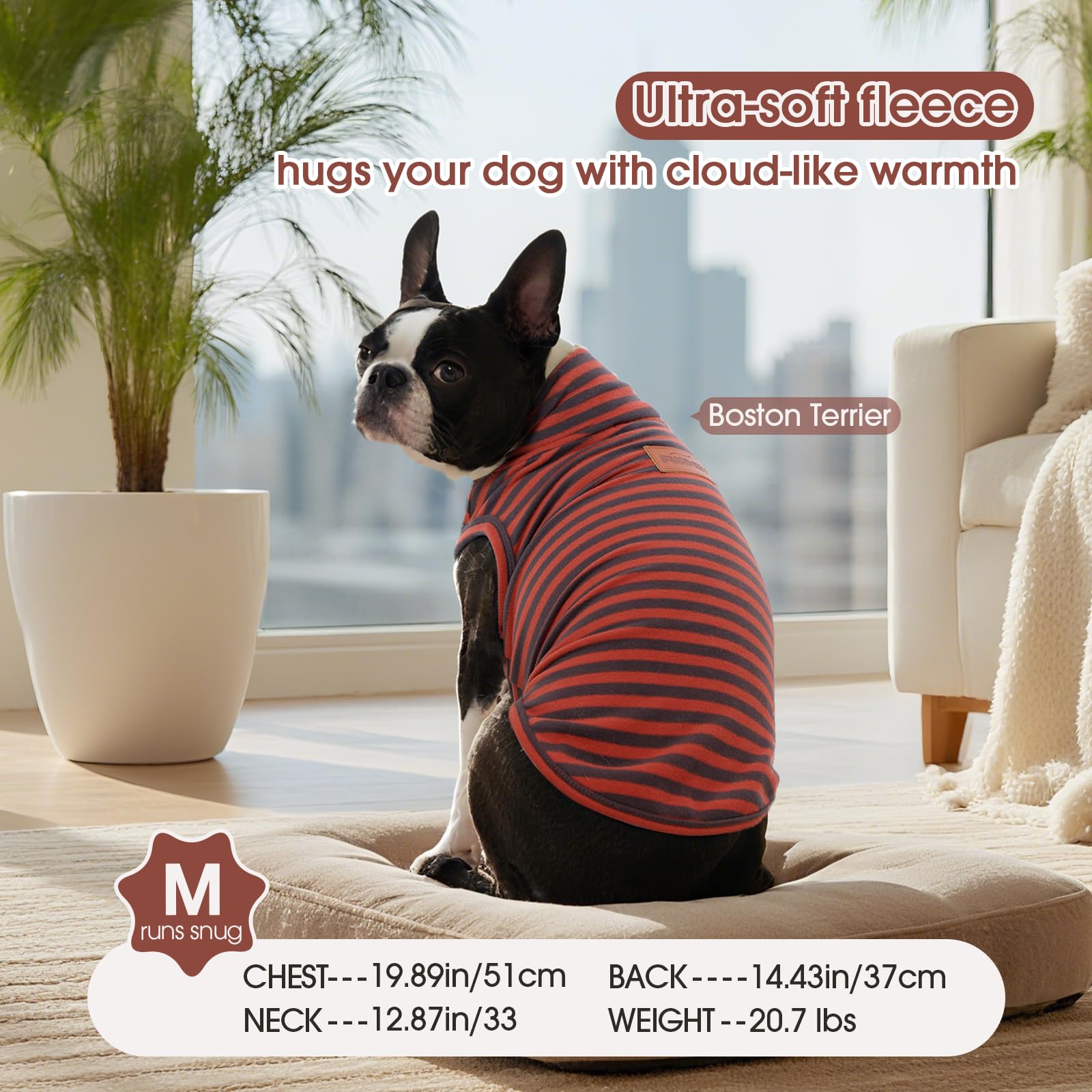 FUAMEY Lot de 2 gilets en polaire pour chien de petite taille, maltais, chihuahua maltais, chandail d'hiver sans manches avec trou pour laisse, chihuahua maltais, orange, taille S