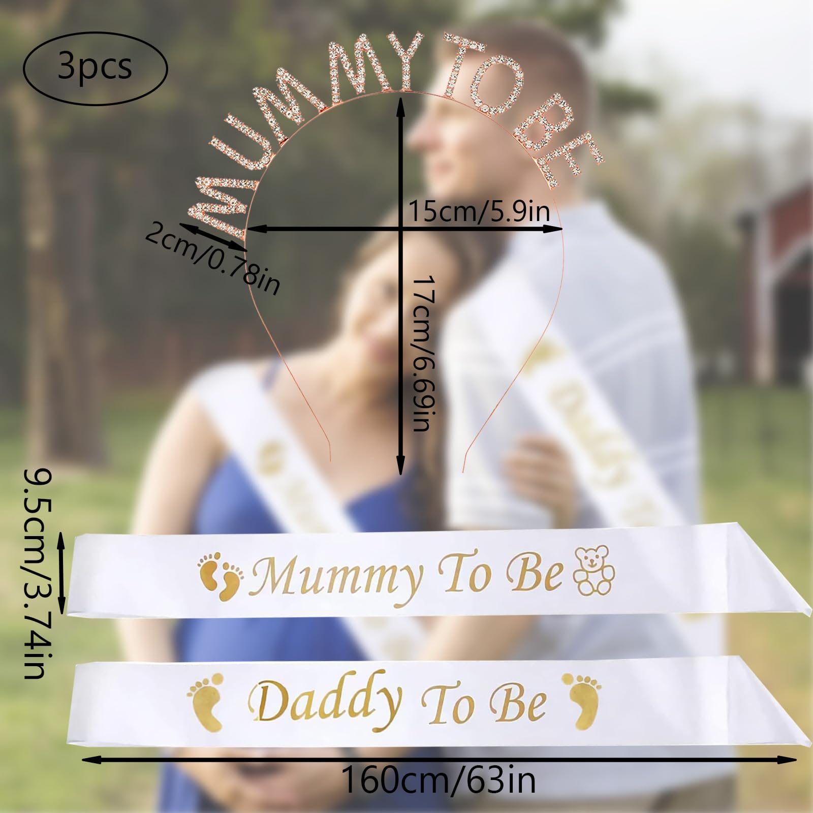 3pcs Mummy To Be Sash, Daddy To Be Sash, Baby Shower Sash Mummy To Be, Party Decorations For Baby Welcome Parties - Image 2