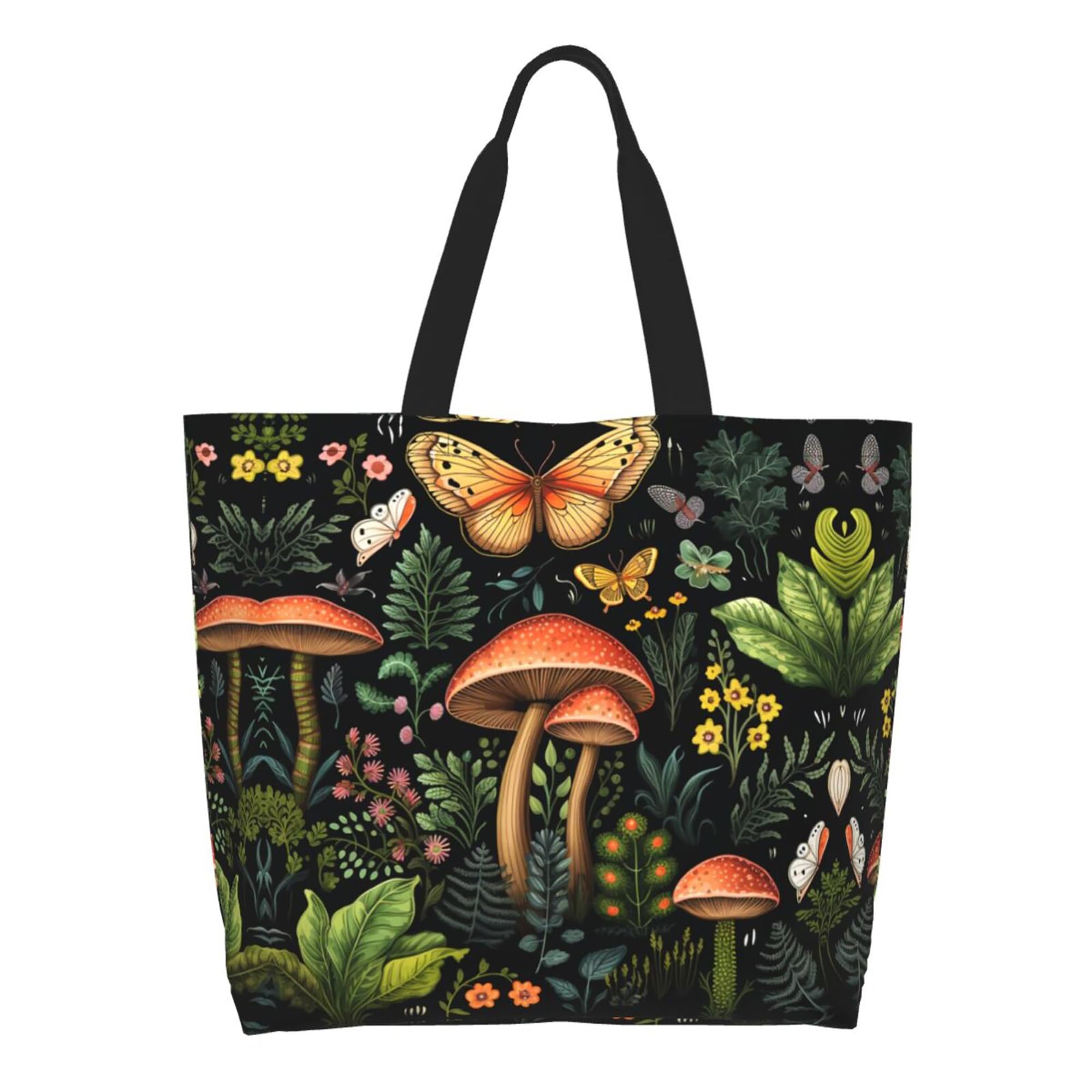BIFMVOG Women's Mushroom Tote - Large Zipper Reusable Beach & Travel Work Shopping Bag