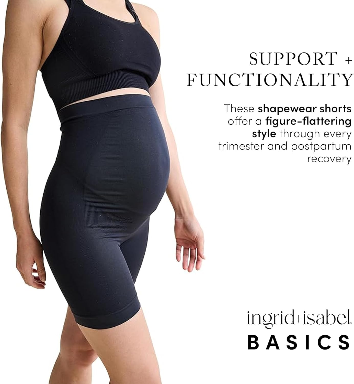 Ingrid & Isabel Basics - Postpartum and Maternity Bike Shorts - Maternity Shapewear Shorts - Image 4